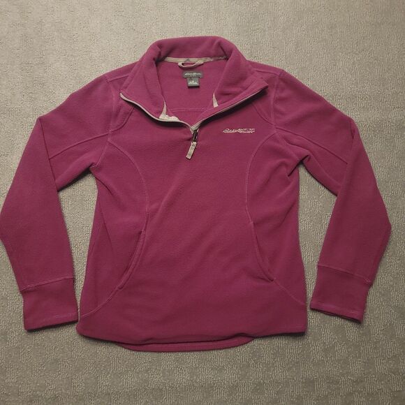 Eddie Bauer Kids Size 12 (L) Purple Fleece Pullover 1/4 Zip Youth Sweater Top - Picture 2 of 8